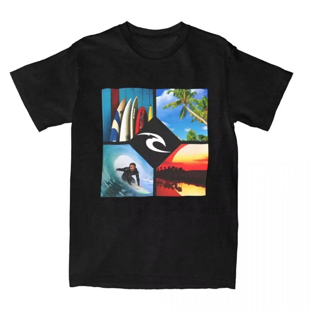 Selling Rip Live The Search Beauty Curl Logo Men's and Women's T-shirt Summer Cotton Men's and Women's Couple Printed T-shirt