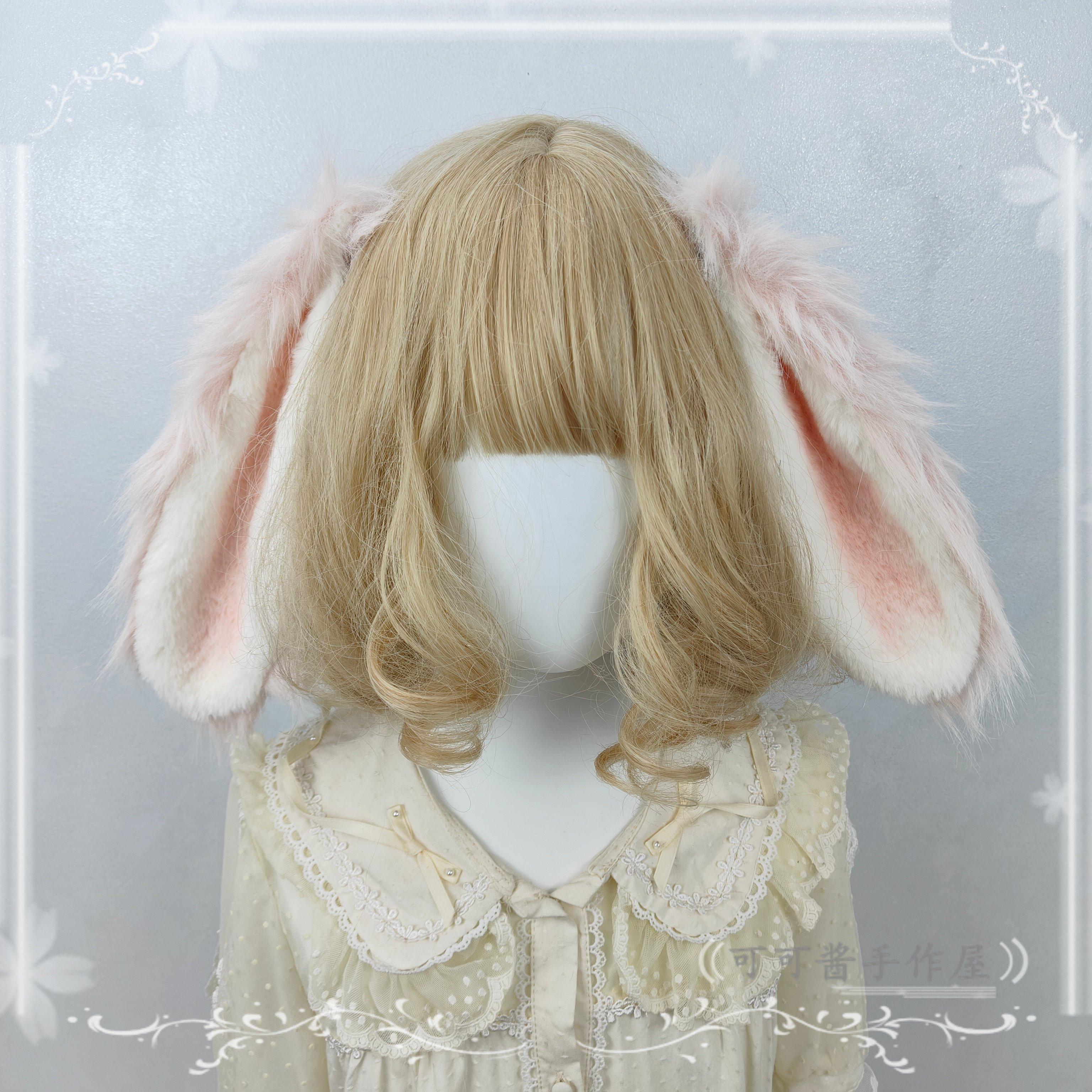 Oversized Rabbit Ears Headband KC Lolita Chubby Rabbit Ears Headband Sweet and Cute Lop Rabbit Hairpin Size fits all