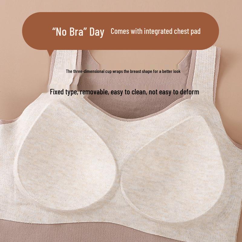 Damen Antistatische Lange Warme Weste: Eingebaute BH-Polster, Acryl, Weiche einteilige Innen- und Oberbekleidung für Herbst/Winter