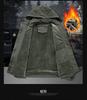 Men's Thin Plus Fleece Jacket, Waterproof Windproof Mountain-Style Outerwear with Detachable Hood for Spring & Autumn