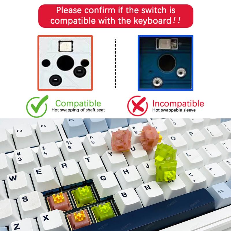 Outemu Tichý Broskyňový V3 Spínač Mazaný Tiché Citrónové V3 Spínače Mechanická Klávesnica Lineárne Hmatové 5-Pin Hot-swap PA66 Predmazané POM