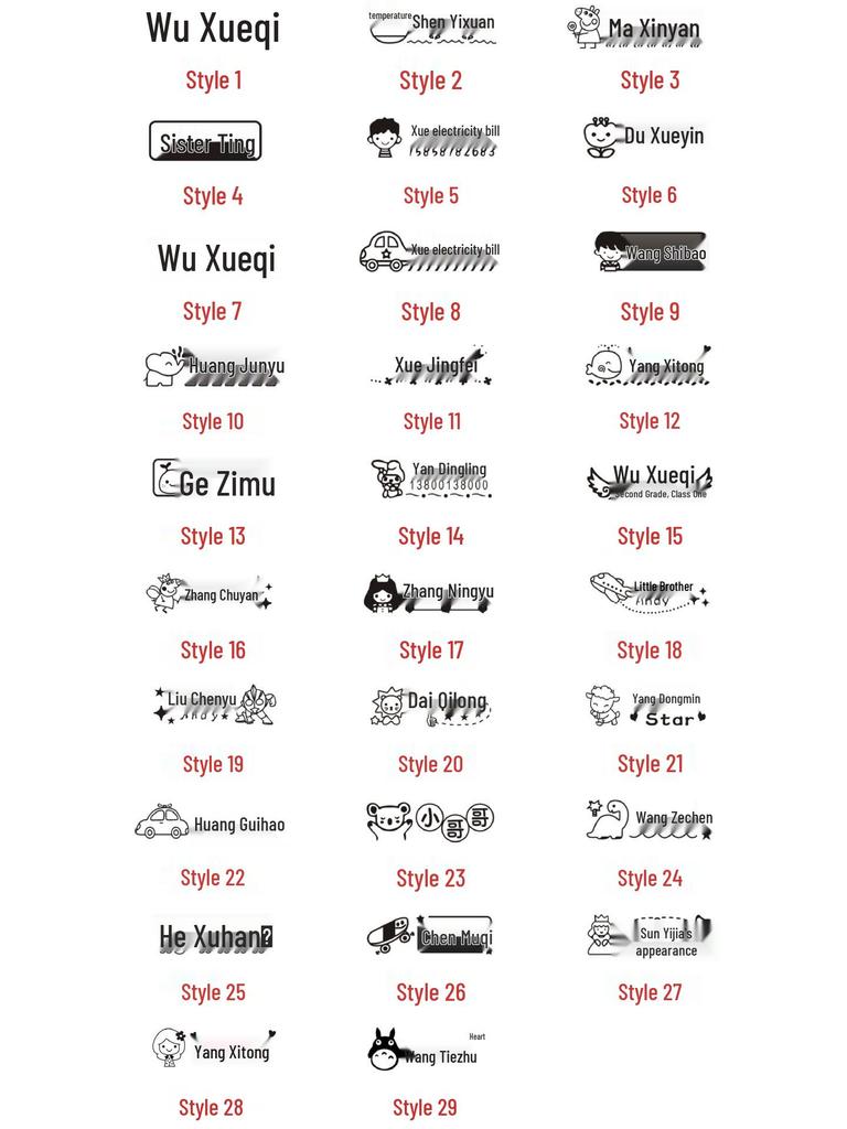 Dual-Layer Children's Two-Color Name Stamp