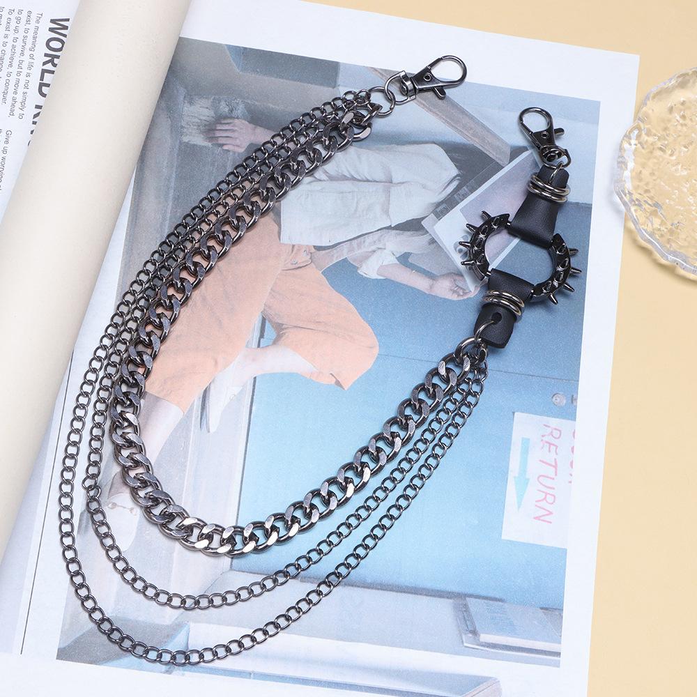Tide Brand Crazy Hunter Exaggerated Spiked Trouser Chain Retro Cool Punk Rock Hip Hop Waist Chain Trouser Chain