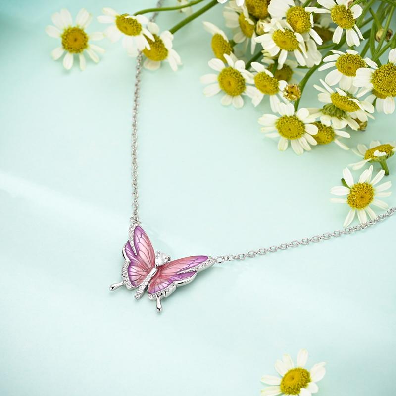 Necklace For Women Copper Color Blue Crystal Shell Pearl Pendant Necklace Fine Anniversary Birthday All-Match Jewelry Gifts