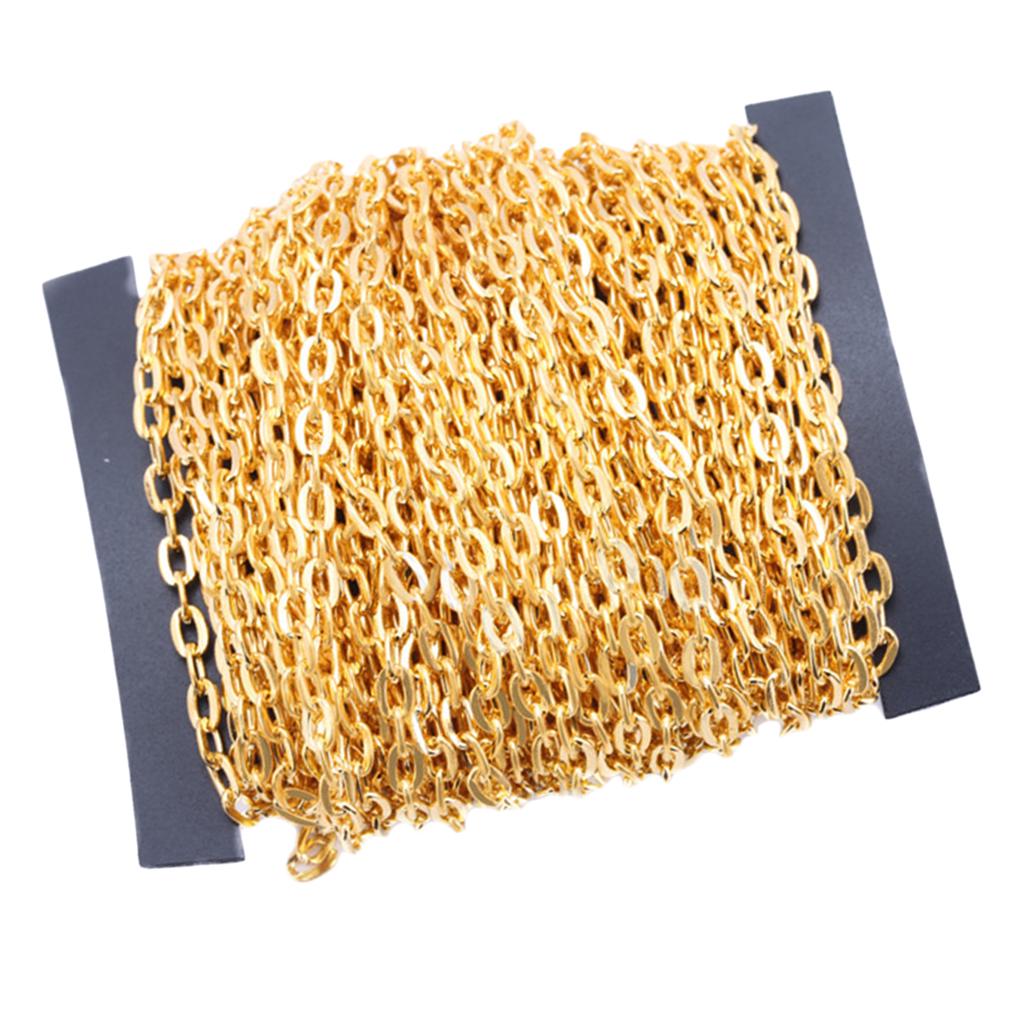 1 rolă de lanțuri de cruce de fier pentru lanțuri de cabluri pentru confecții de bijuterii DIY aurii