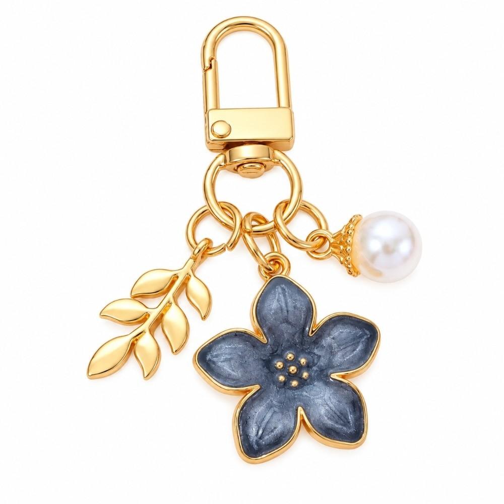 3D Flower Ball Flower Keychain Enamel Flower Key Holder Romantic Key Ring Girls Women