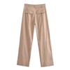 Fashion Style 2024 Spring/Summer New Arrival Women's Clothing Mid-Waisted Figure Flattering Straight-Leg Pants Silk Satin Texture Cargo Pants 7102504