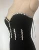 Strapless Rhinestone Mesh Bandage Evening Dress