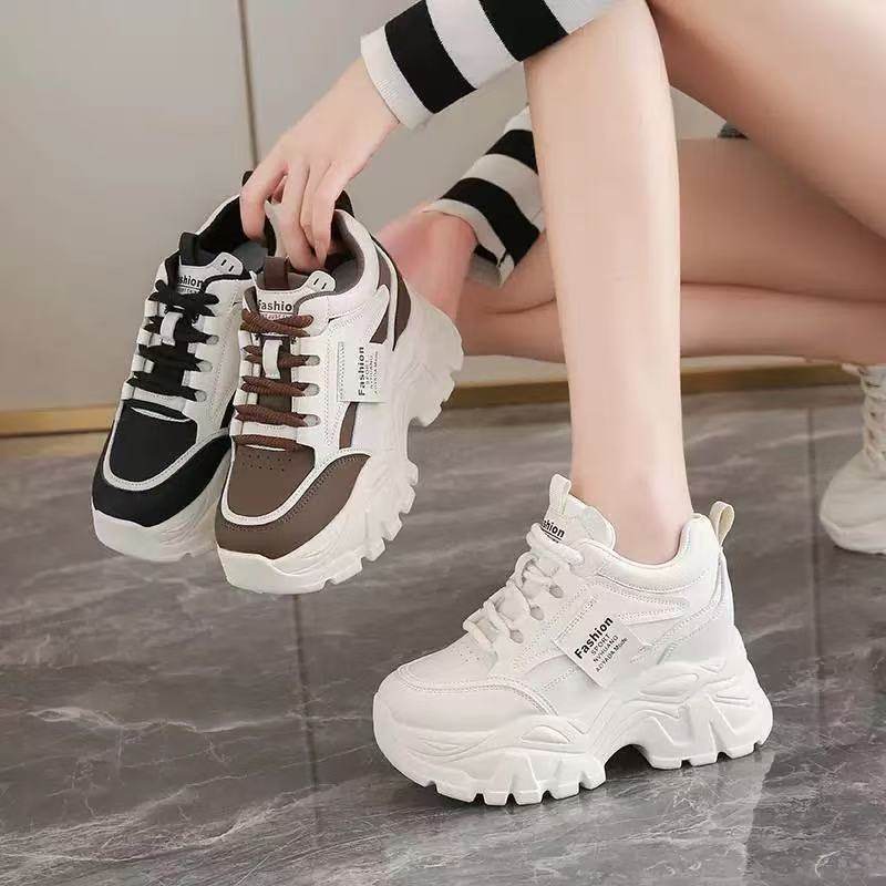 Women's Height Increase CM Platform Dad Shoes Versatile Small Inner Height Increase Casual Shoes Popular Slope Heel Sports Shoes