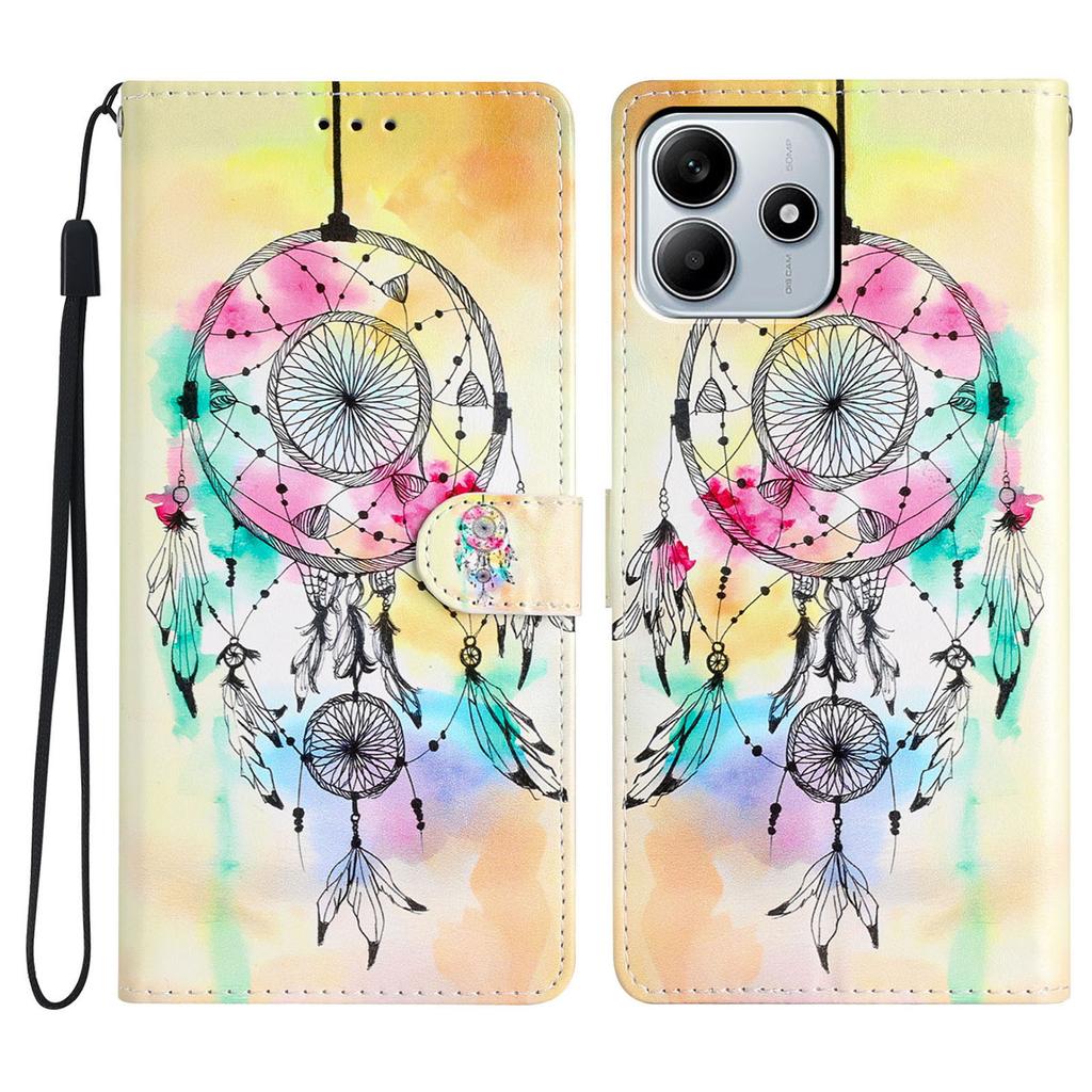 For Xiaomi Redmi Note 14 5G Wallet Case PU Leather Pattern Printing Stand Phone Cover with Strap