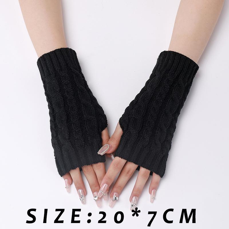 

Autumn Winter Knitted Gloves Outdoor Women s Gloves Khaki Gray Black White Elegant Warm Touchscreen Casual Long Vintage Gloves