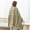 Flannel Blanket Snap Blanket Office Shawl Blanket Sofa Blanket Quilt Plaid Shawl Thickened Cape