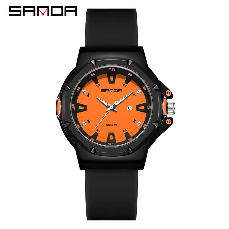 SANDA Quartz Watch: Stylish Casual Watch for Students with Calendar Feature.