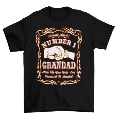 Number 1 Best Dads Get Promoted To GRANDAD T-Shirt Pregnancy Announcement Gramp
