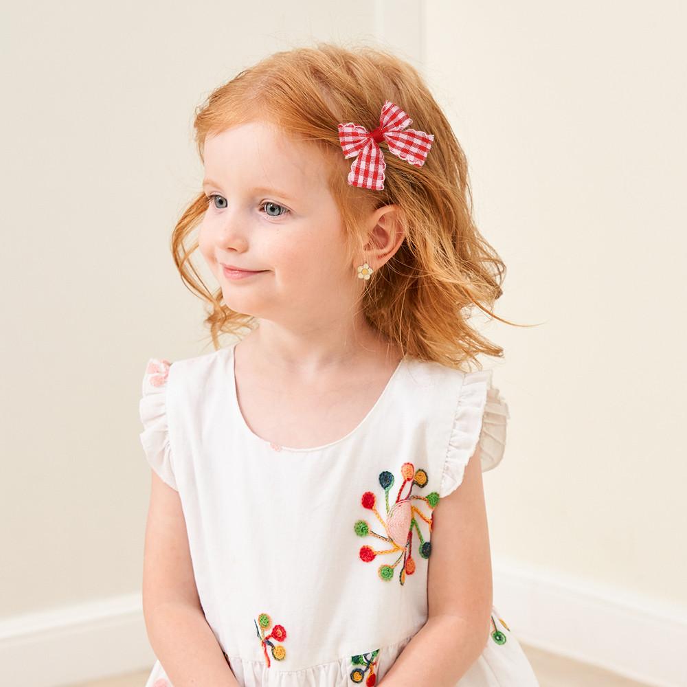 3Pcs/Set Sweet Cute Bows Hair Clip Fresh Printing Flower Checkered Hairgripes Lace for Girls Striped Yarn Barrette Gifts