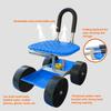 Rolling Garden Seat Adjustable Garden Cart with Wheels for Planting 360 Degree Swivel Gardening Chair Tool Tray for Outdoor