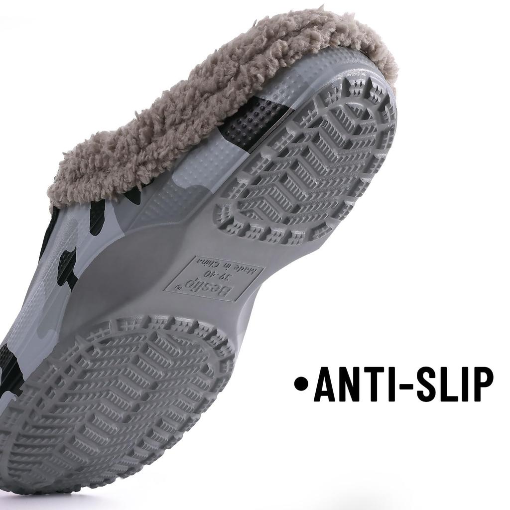 Fashion Kidmi Fashion Men Fur Shoes Winter Fuzzy Men Garden Shoes Soft Waterproof Shoes For Men Indoor and Outdoor Antiskid Houes Shoes