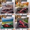 F1 Racing Pillow Covers Cartoon Sofa Decorative Home Double-sided Printing Short Plush Cute Cushion Cover