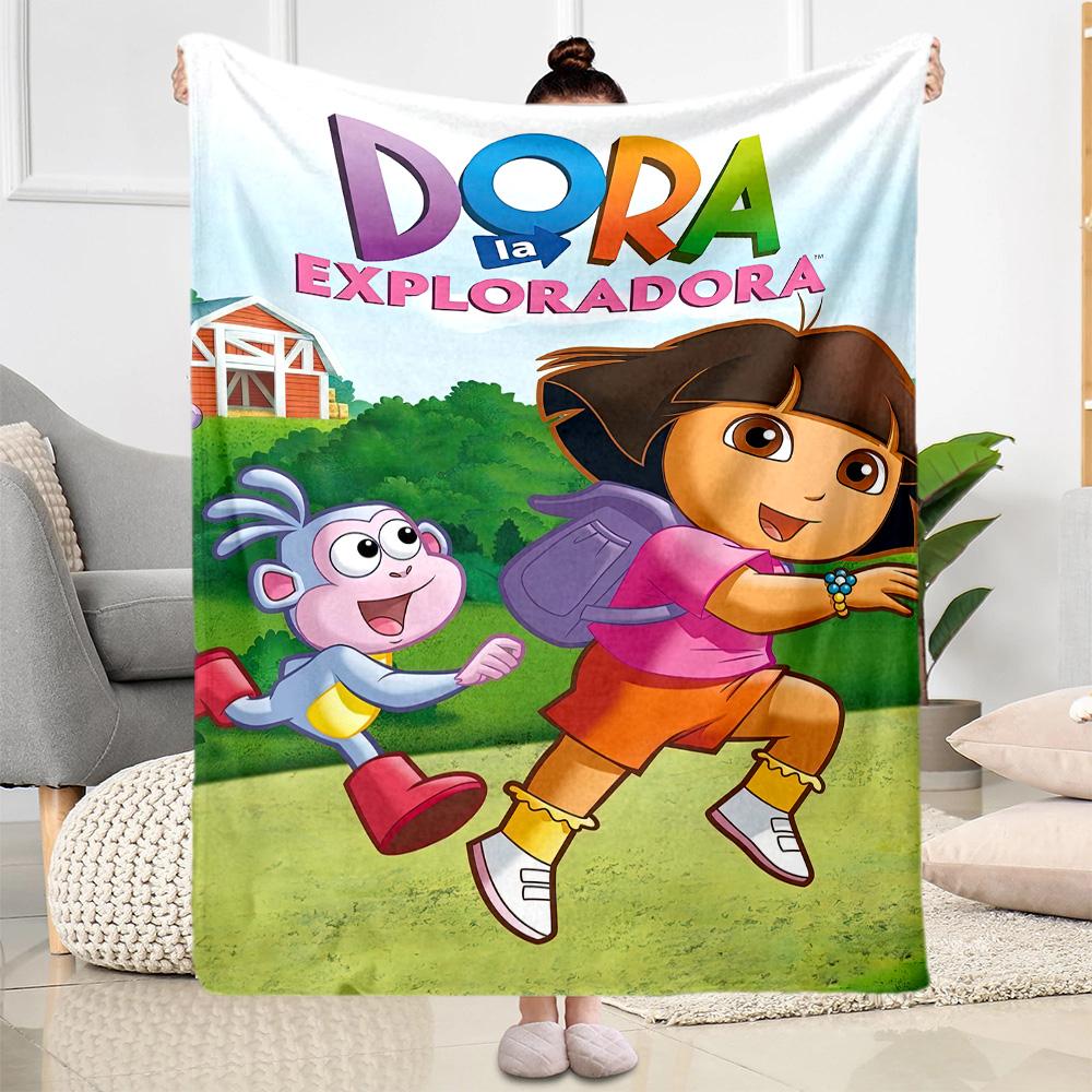 Dora Explorer Blanket Soft Warm Cozy Perfect for Bedding Chair Office Four Seasons Universal Modern Style Unique Gift for Family and Friends Camping