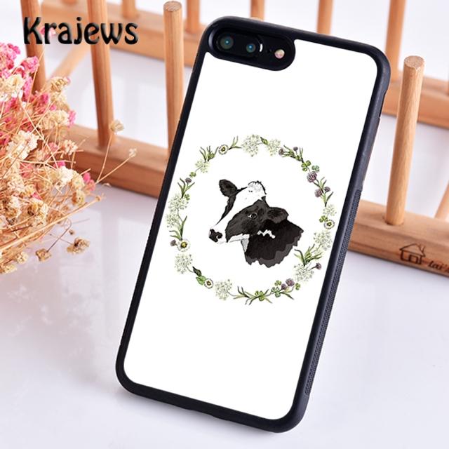 Krajews Vegan Vegetarian Cow Soft Phone Case Cover For IPhone 18 17 Air 16 15 14 plus 11 12 13 pro max Plus coque Fundas