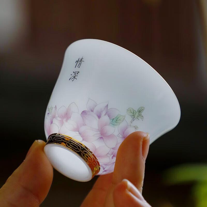 Ice Jade Ceramic Sancai Gaiwan Tea Set