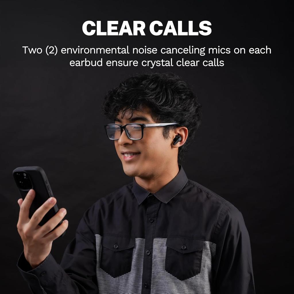 JLab Go Pods ANC Wireless Bluetooth Noise External Sound with Gift Up to 45 Hours of Compatible with iPhone and Black Earbuds, 5.4 Cancelling,