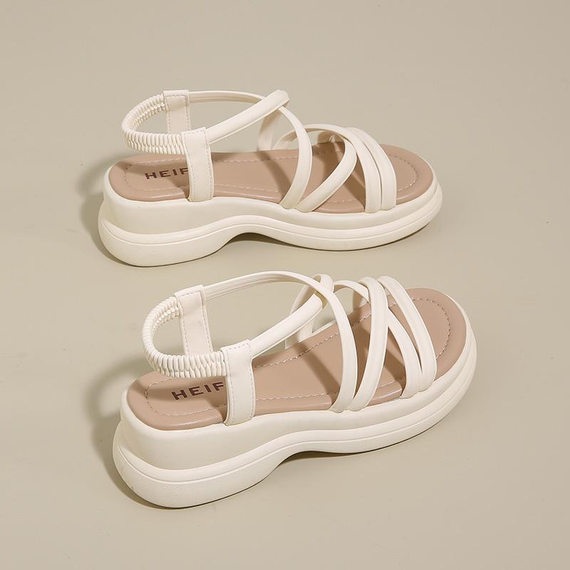 

CRLAYDK Classic Women s Sandals Elastic Band Comfort Platform Ladies Straps Shoes Summer Beach Walking Casual Dressy Slippers 34
