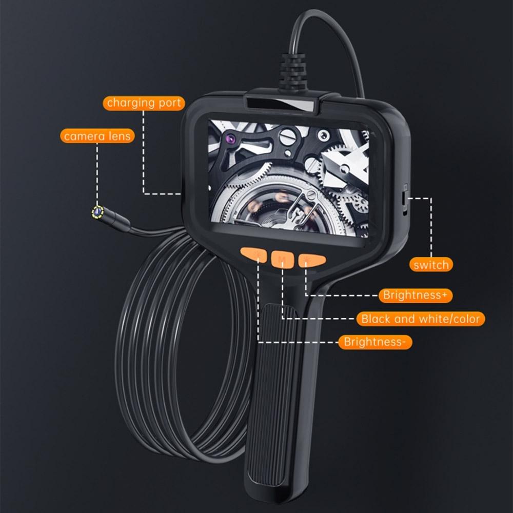 Telecamera Endoscopica con Luce, Borescopio HD 1080P con Schermo da 4,3'' 8 Luci LED Regolabili,
