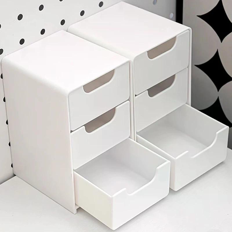 3-Tier Cosmetic Storage Box Organizer With Drawers Multifunctional Countertop Storage For Jewelry Office Supplies
