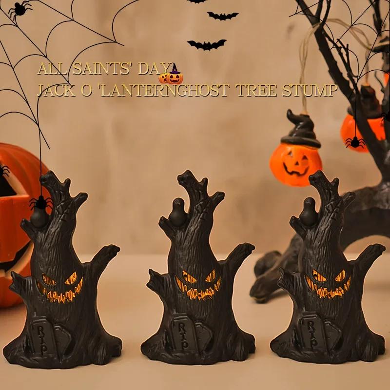 1–10PCS Halloween Pumpkin LED Ghost Candle Lights Spooky Night Decor for Party Room Setup Photography Props Holiday Ornaments