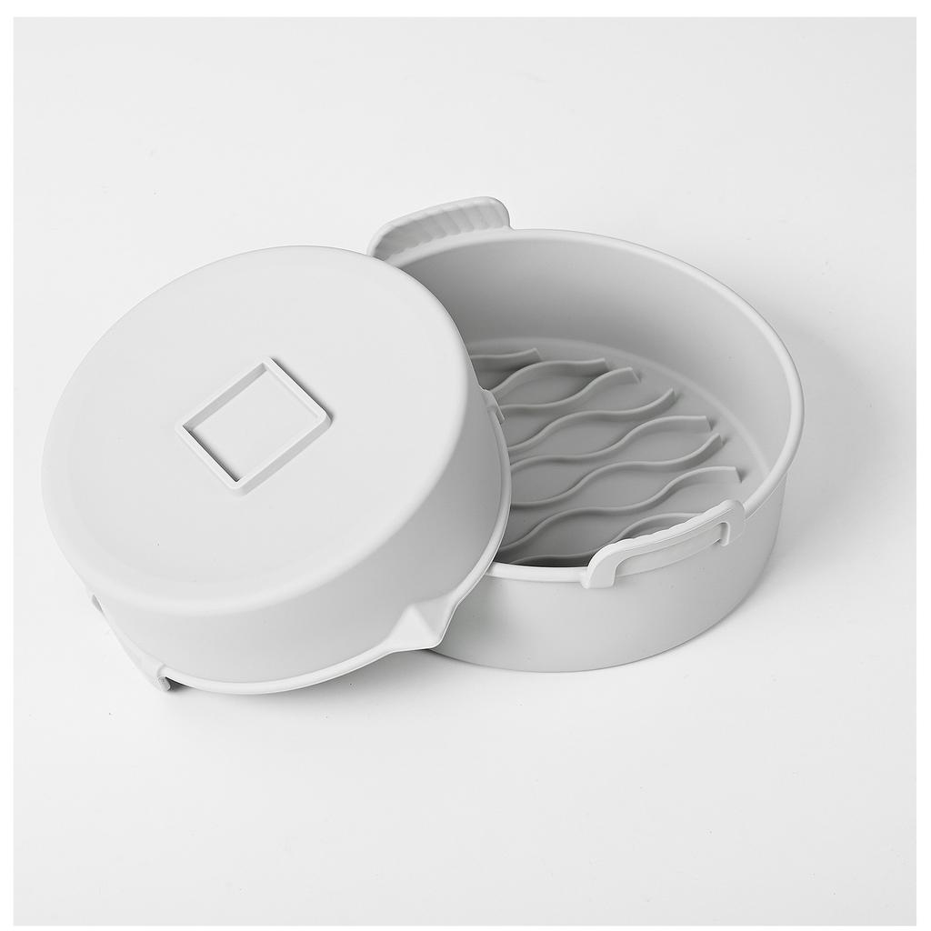 Fritös Silikonkruka med Handtag Vikbar Lätt att Rengöra Återanvändbar Fritös Bakform för Kaka Grillugnar