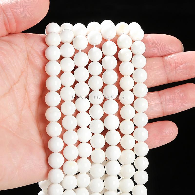 White Shell Pearl Round Loose Beads for DIY Jewelry Accessories