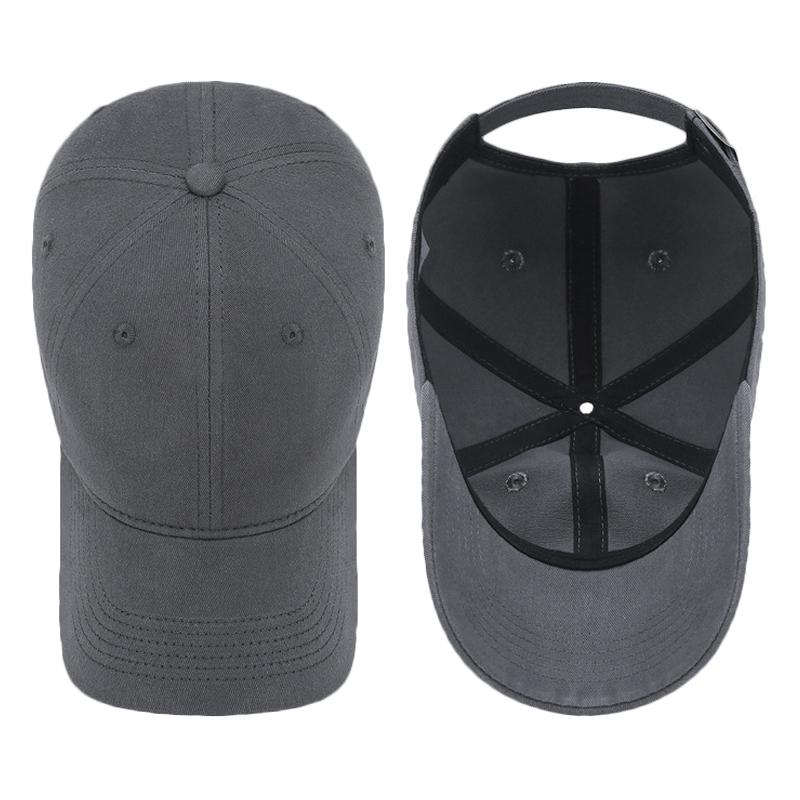 Baseball Cap Women's Solid Color Big Head Cap Men's Wide Brim Sun Hat