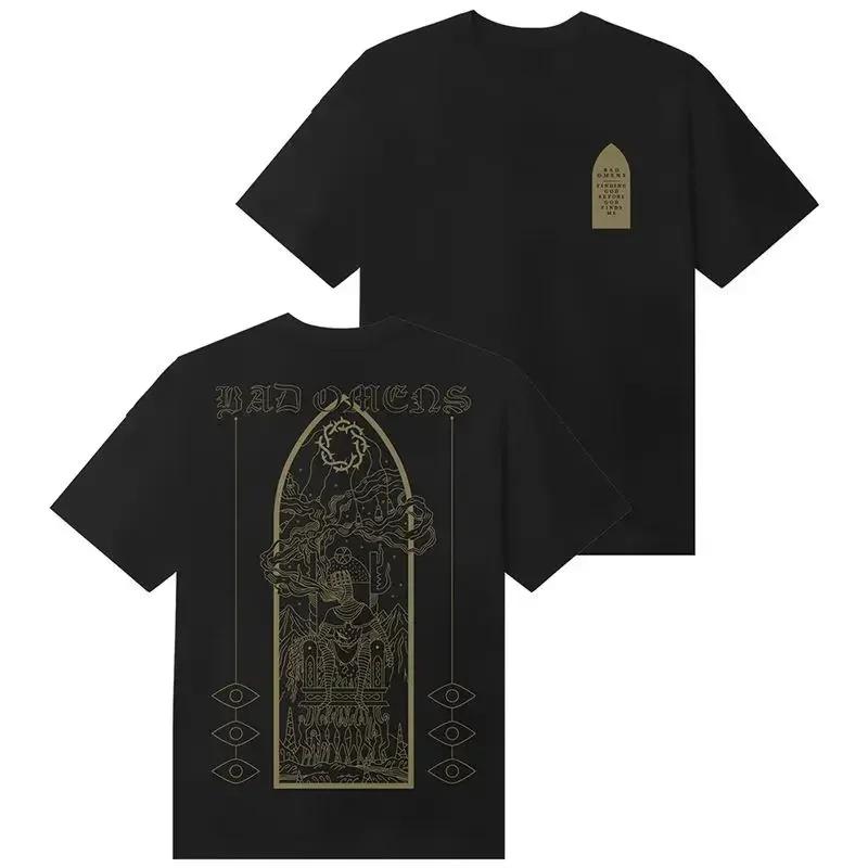 

Bad Omen Band Metal Core Rock American Vintage Loose Casual Print Short Sleeve Unisex Summer Fashion Crew Neck T-Shirt#Color(4) XXXXXL чёрный