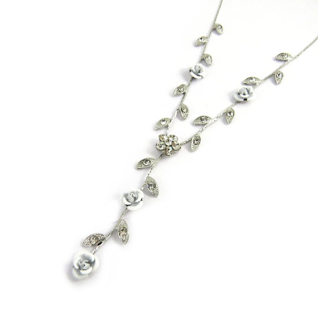 Les Trésors De Lily [M1970] - Collier Créateur 'Paradis Floral' blanc
