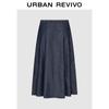 UR Women's Pleated Waist Denim A-Line Skirt