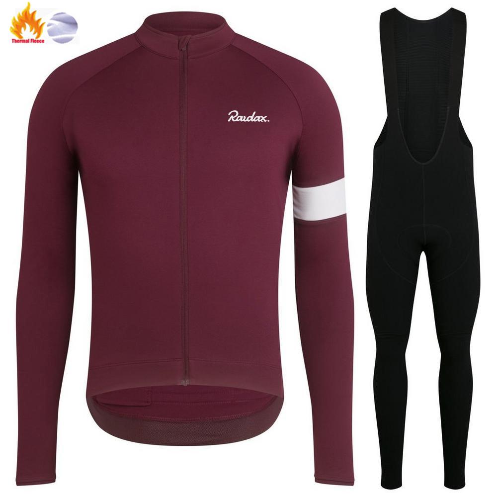 Winterjacke Herren Radbekleidung 2025 Raudax Winter Radtrikot MTB Radhosen Set Ropa Ciclismo Triathlon Radsport-Set