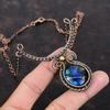 American Dichroic Glass Necklace Copper Wire Wrapped Gemstone Jewelry Adjustable Necklace Handmade Ethnic Jewelry Copper Wire Wrap Necklace