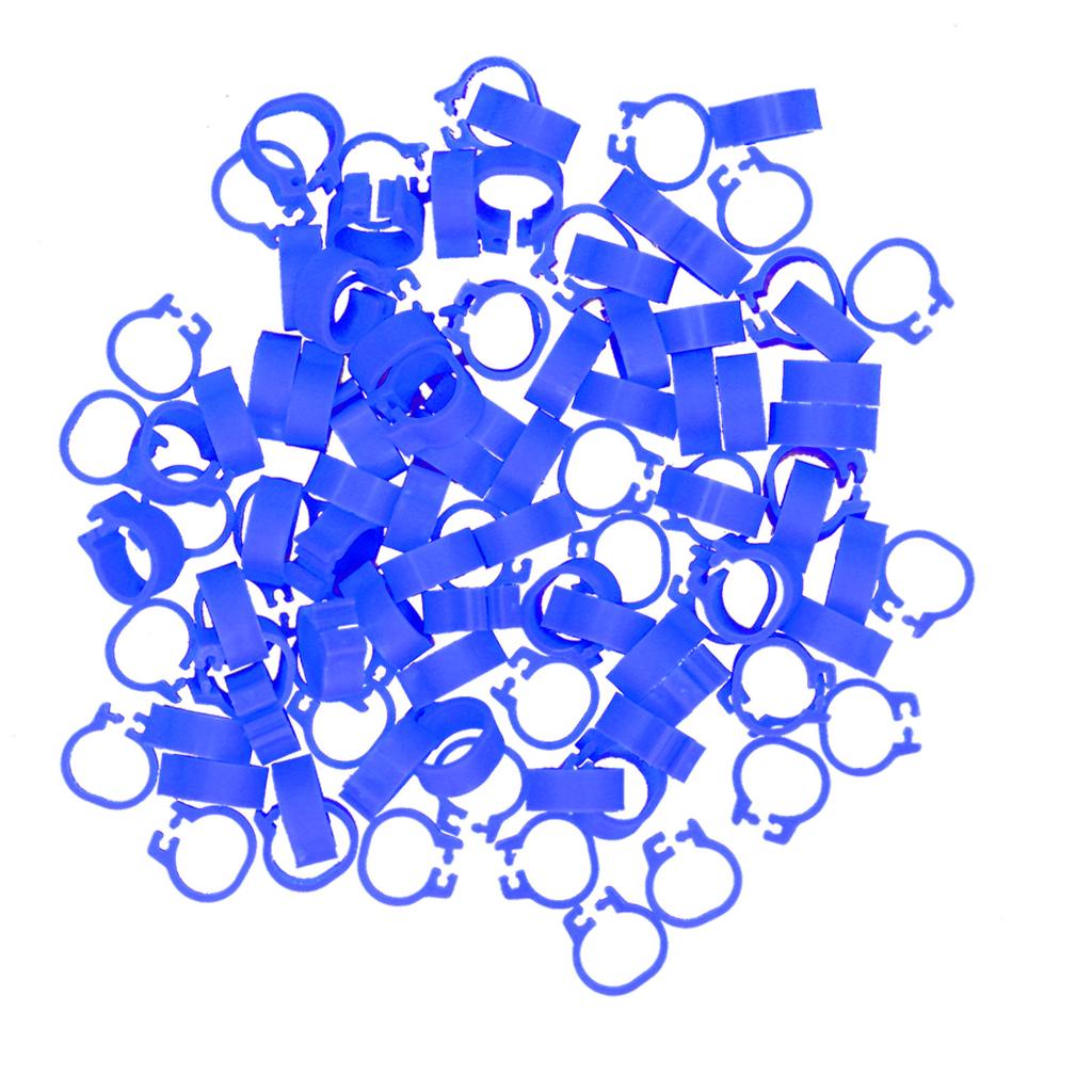 100PCS 8mm Pigeons Identification Leg Rings Poultry Leg Bands No Words Pigeons SuppliesDark Blue