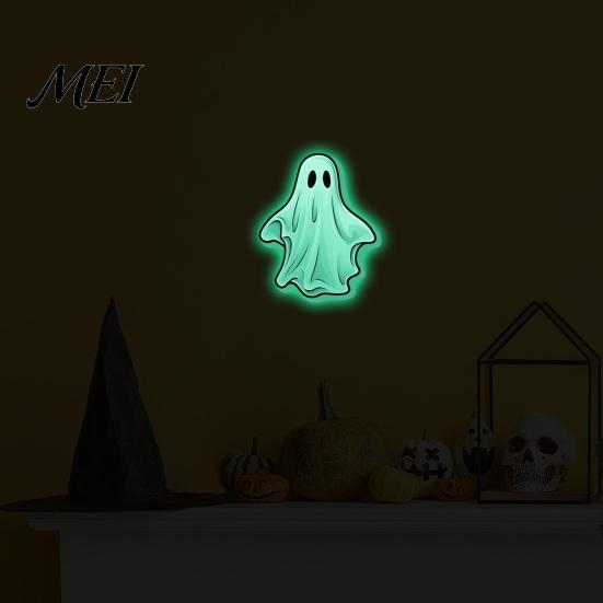Waterproof PVC Wall Decor Luminous Ghost Stickers for Halloween Decoration, Glow in The Dark Decals Home Decoration Gifts Windows And Glass