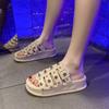 Internet celebrity fashion beach leisure comfortable cool slippers 2025 summer and autumn new flat bottom cool slippers women wear thick bottom