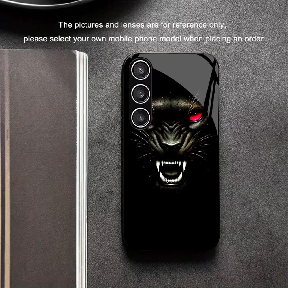 Animals Beast Demon Wolf PhoneCase Glass PhoneCase for Samsung Galaxy S26 S25 S24 S23 S22 S21 FE Ultra Plus Dropresistant