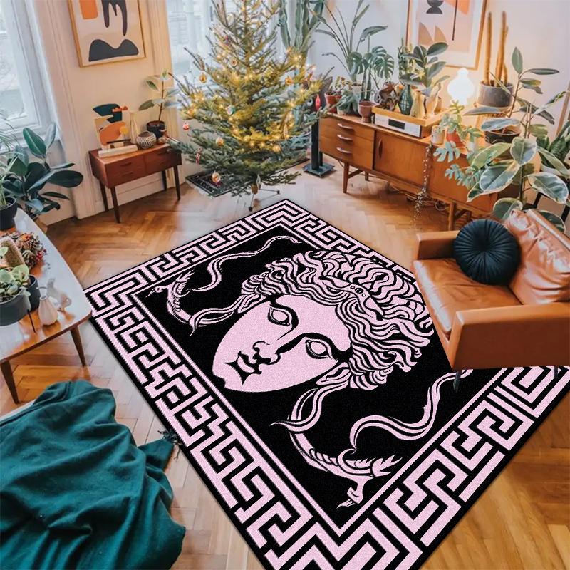 Nowoczesny Czarno-Biały Dywan do Dekoracji Salonu Luksusowe Dywany z Wyższej Półki Antypoślizgowy Dywanik Sypialniany Przyłóżkowy Zmywalna Mata Podłogowa na Korytarz