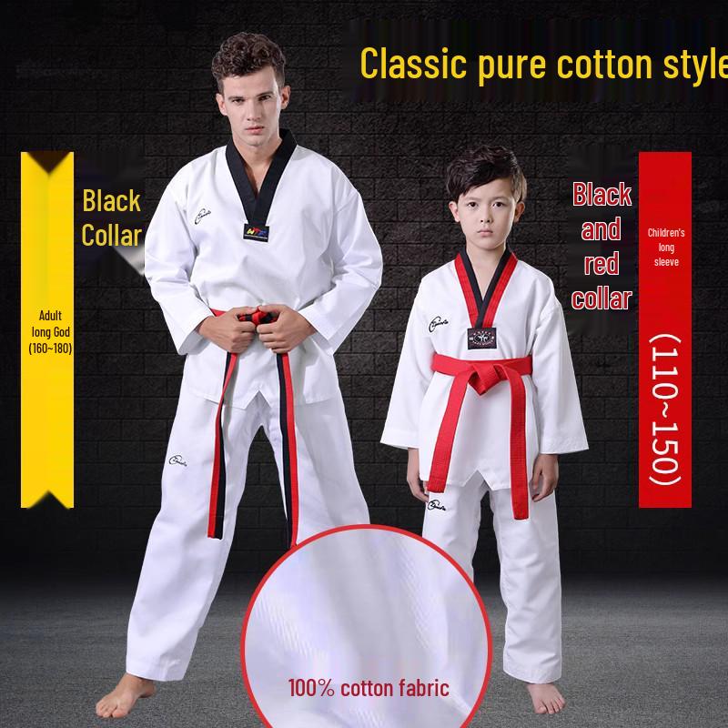 Taekwondo Uniform for Adults & Children: Pure Cotton Dobok for Beginners, Students, Coaches, Men & Women.