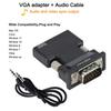 HDMIcompatible Female To VGA Male Converter with 3.5mm Audio Cable for Monitor Projector PC Laptop 1080P HD To VGA Adapter