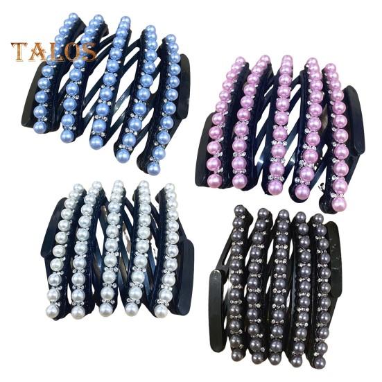 

4 шт. обручи для волос, выдвижные повязки карманного размера, противоскользящие, с зубчатым дизайном, растягивающиеся стразы, цветочный декор, обруч для волос, аксессуары для волос B