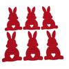 6PCS Easter Bunny Money Holders Funny Felt Cash Holder Card for Banknote Holding Party Decoration Red
