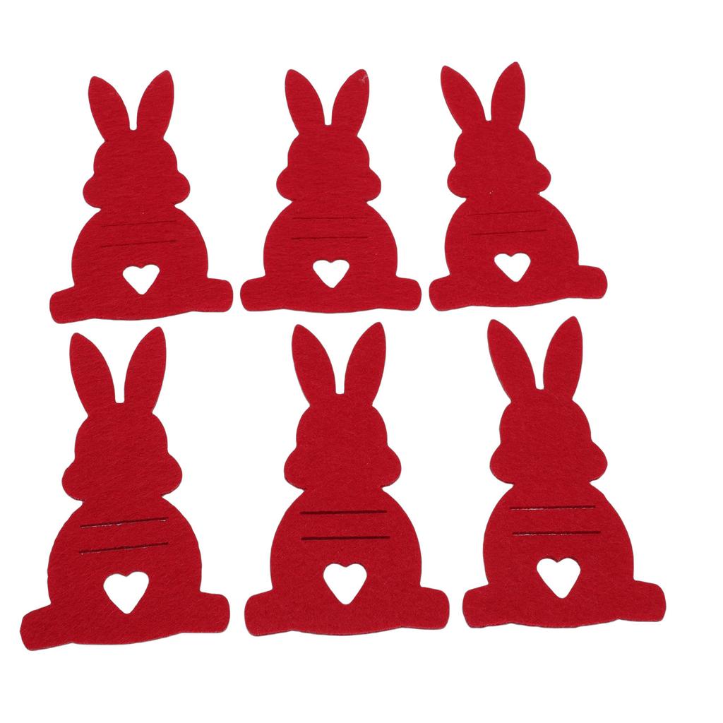 6PCS Easter Bunny Money Holders Funny Felt Cash Holder Card for Banknote Holding Party Decoration Red