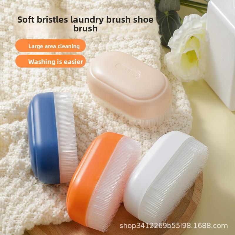 Household Multifunctional Single-sided Soft-bristled Laundry Brush with Cover Plastic Shoe Brush Fine Soft-bristled Clothes Cleaning