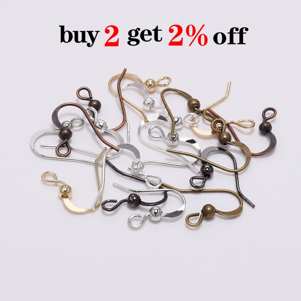 100Pcs 19*18mm Earring Components Hooks Twist  Gold Bronze Ear Hook Clasps Earring Wires Findings For DIY Jewelry Making